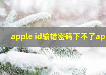 apple id输错密码下不了app